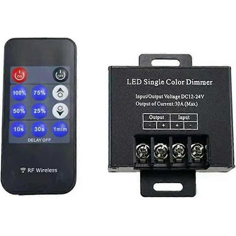 Variateur LED monochrome sans fil, télécommande à 11 touches, réglage de la luminosité pour ruban LED DC12V-24V (1/4)