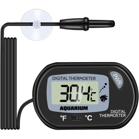 Thermomètre Aquarium - LCD Digital Thermometre Aquarium avec Ventouse Et Sonde à Immersion pour Aquarium,Terrarium (1/5)