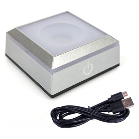 Lot de 1 Base de Lumière LED Support D'affichage à LED Multicolore Présentoir de Lumière 6 Modes D'éclairage pour Cristaux Verre Art Décorer avec Interrupteur Tactile Sensible (1/4)