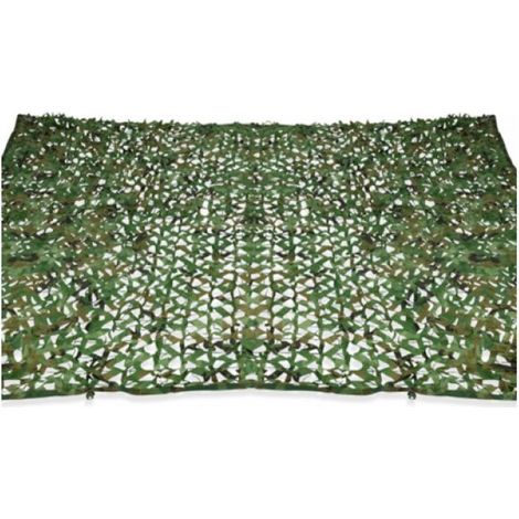 Voile d'ombrage rectangulaire design camouflage parasol 3x4m maille verte
