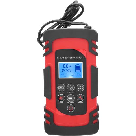 Chargeur de batterie 110V-220V rouge, norme européenne, adaptateur secteur universel pour véhicules, prise UE, modèle AC, charge rapide et sécurisée. (1/5)