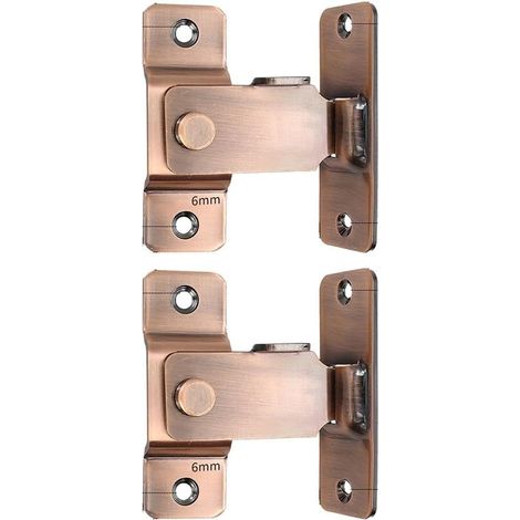 Lot de 2 loquets de porte coulissante à angle, argenté (1/2)
