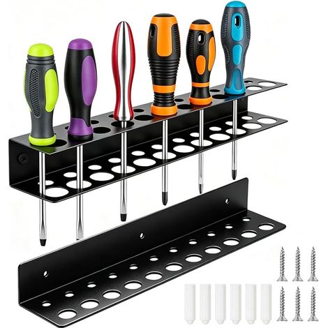 2 Pièces Porte Outils Mural Support Outils Mural à Trous Multiples (1/5)