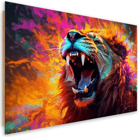 Deco panel print, Lion Roar Abstract - 100x70 (1/5)