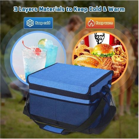 Grand chariot de gril pour barbecue extérieur avec support pour essuie-tout, organisateur de pique-nique pour assiettes et ustensiles, chariot de gril pour camping, fête, camping-car (bleu) (1/4)