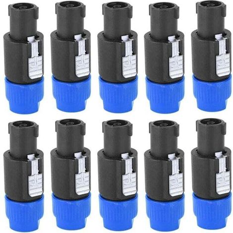 10 Pièces Speakon Connecteur d'Amplificateur de Câble4 , XU,Broches Prise de Haut-Parleur Audio Résistant à l'eau C-NL4FC (Bleu) - KZQ (1/4)