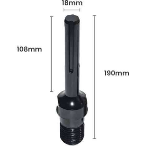 Adaptateur SDS-MAX pour carotteuse, adaptateur 1-1/4-7 UNC MAX, acier de haute qualité, pour marteau électrique, perceuse à percussion, perceuse électrique, par exemple carotteuse à béton (1/5)