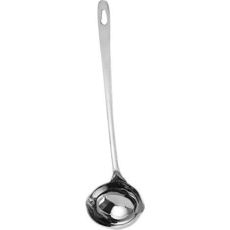 Schöpfkelle mit Ausgießer, Edelstahl-Schöpfkelle, Einmachkelle, Suppenkelle, Suppenkelle aus Metall – 27,00 x 8,00 x 5,00 cm – Silber (1/4)