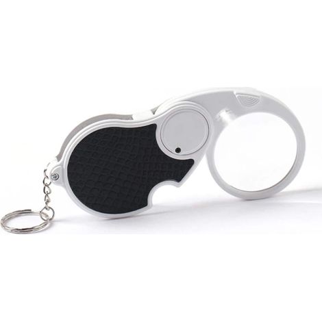 Loupe Lumineuse - 8X Et 20X - Double Lentille Acrylique - Éclairage LED Intégré - Pliable Portable Pour Lecture Et Inspection - 1 Pièce (1/5)