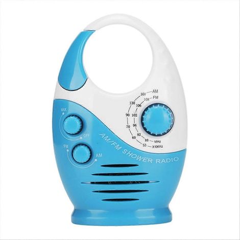 Radio de Douche Imperméable, Radio AM/FM avec Haut-Parleurs à Volume Réglable (1/5)