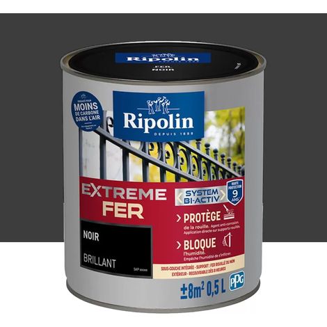 Peinture Fer RIPOLIN Extreme Fer Bi-Activ Noir brillant 0,5 L (1/3)