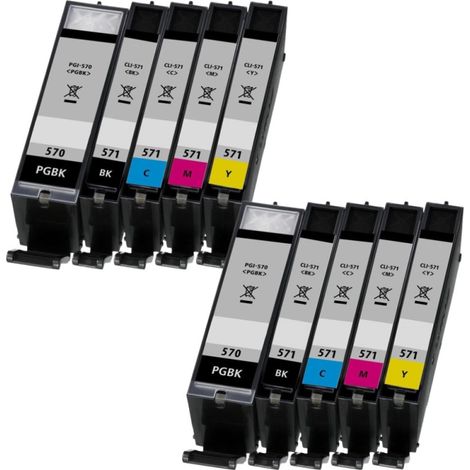 Pack de Cartouches 570/571 XL Compatibles pour Imprimante CANON 570/571 XL