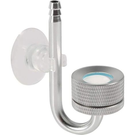 Diffuseur de dioxyde de Carbone d'alliage d'aluminium de diffuseur de CO2 de réservoir de Poissons avec la Ventouse pour l'aquarium d'aquarium de réservoir de Poissons(Argent)-Fei Yu (1/5)
