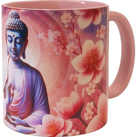 Mug en céramique bouddha fleurs de cerisier 35 cl (1/3)