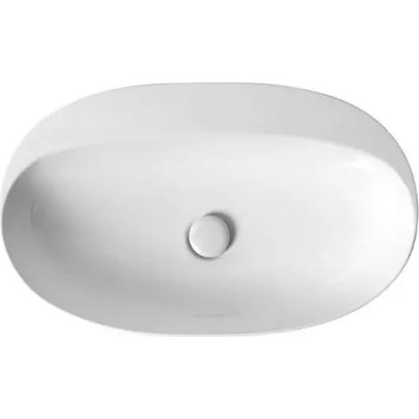 Lavabo da appoggio in ceramica bianca con foro modello circle 60x42 cm AZZURRA