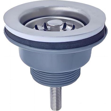 Bonde D'évier Sans Trop Plein Panier Inox ø 84 mm 1½", Acier Inoxydable + ABS, Bonde + Panier, Convient pour Évier en Granit, Évier en Marbre, Vis Longueur 70MM Pour Lavabos en céramique