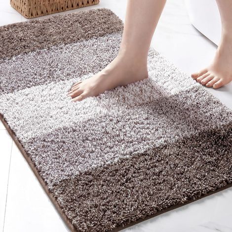 Tapis de Bain en Microfibre, 60 x 90 CM, Marron (1/5)