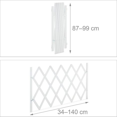 Barrera de seguridad extensible diseño práctico casa 100 x 75 cm prevención zonas peligrosas en bambú blanco 130013064 (1/5)