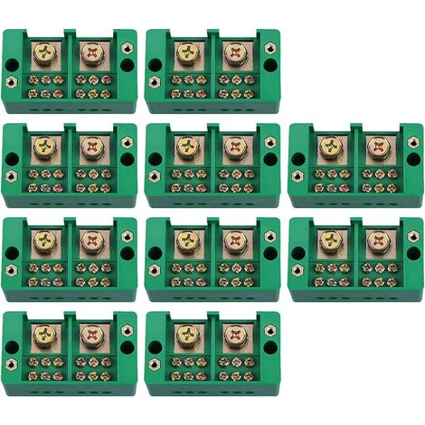 10X BoîTe à Bornes Monophasée 2 en 6 Sortants BoîTe de Distribution Domestique BoîTe de Jonction Bornier 220 V (6 Sorties) (1/5)