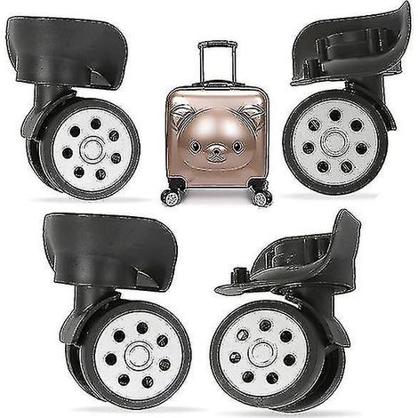 Lot de 4 roulettes de valise, roulettes pivotantes de rechange pour valise universelle, accessoire de rechange pour valise standard, valise à roulettes.