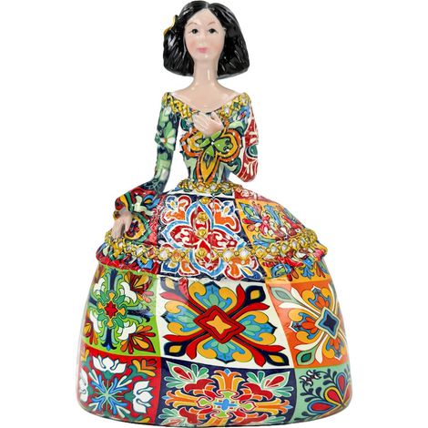 Pop-Art-Dekofigur „Menina“ – Moderne Kunstharzskulptur für Zuhause und Büro – Mehrfarbiges Design