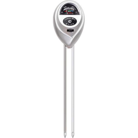 Testeur de Sol 3 en 1, pH-mètre Portable, Moniteur d'acidité précision, d'humidité du Soleil, détecteur à Double Aiguille for Plantes Jardin (1/5)