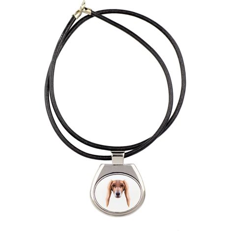 Levriero persiano, Saluki - collana con foto e iscrizione geometrica di Art-Dog (1/3)