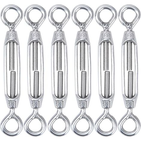 M4 304 Stainless Steel Turnbuckle Hooks and Eyes, Wire Tensioner, Adjustable Clamping Hooks (M4 Eye