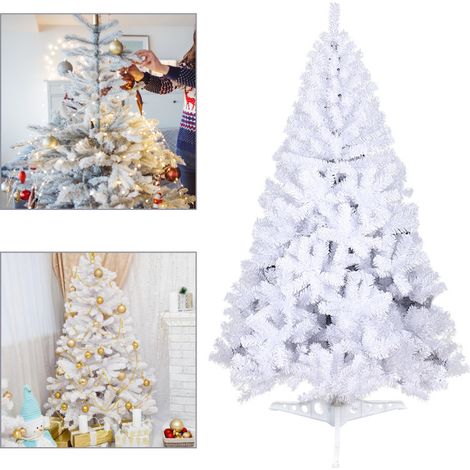 SWANEW Albero di Natale artificiale tradizione e qualità Decorazione natalizia in PVC Albero bianco 120cm (1/5)