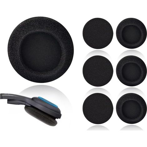 Lot de 40 coussinets d'oreille en mousse, coussinets de rechange, coussinets d'oreille noirs de 30 mm (1/5)