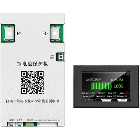 JK-B1A8S10P+4,3"-Bildschirm, 200A LiFePO4-Li-Ionen-Akku, aktiver Balancer, intelligentes BMS, 4S-8S 12V/24V, aktiver Ausgleichsstrom (1/5)
