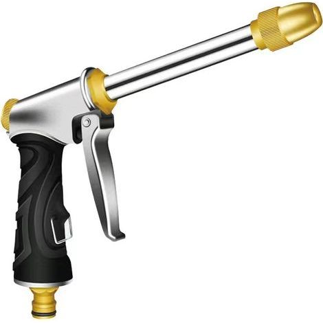Garden hose nozzle spray gun, heavy-duty metal hose nozzle, high-pressure spray gun, suitable for watering plants and lawns, cleaning patios, washing... (1/3)