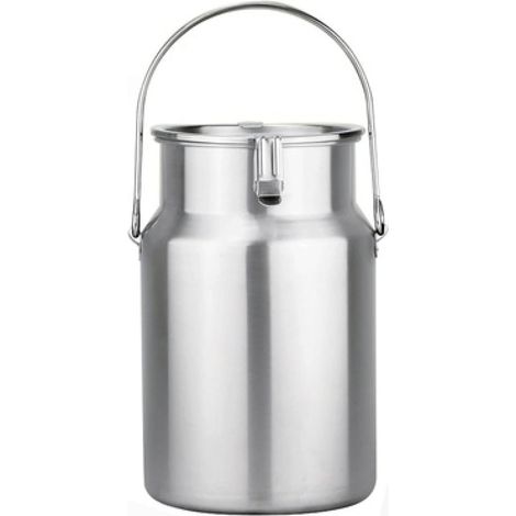 Bidon à lait/seau à lait/seau à vin/carafe isotherme en acier inoxydable 304 avec couvercle hermétique et poignée ergonomique, fond stable pour le stockage de liquides / 5 L (1/5)