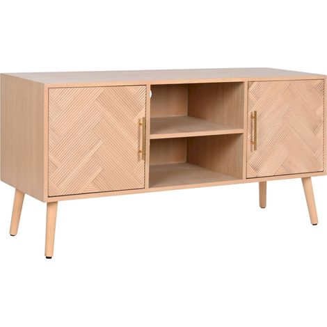 Meuble TV chic en Paulownia pour salon moderne - Bois naturel clair (1/5)