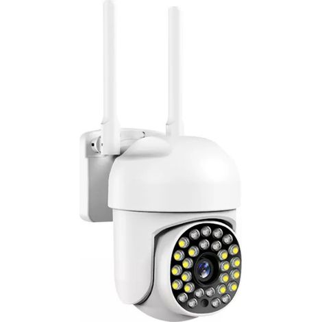 Camera De Surveillance Exterieure PTZ - 2 Mp - Wifi 5G - Vision Nocturne IR Et Lumiere Noire Couleur - Suivi Automatique IA - 360° Horizontal 90° Vertical - 1 Piece