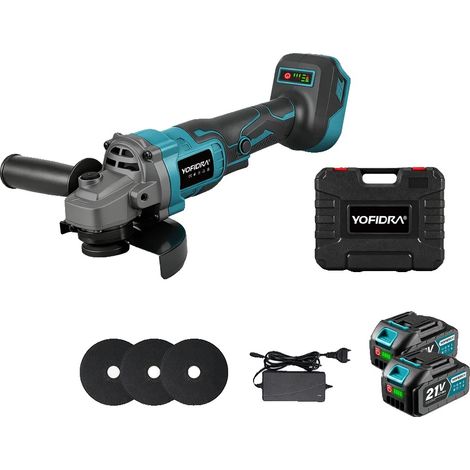 Meuleuse d'angle, moteur sans balais, vitesse variable, ensemble de 2xBatterie (1/2)