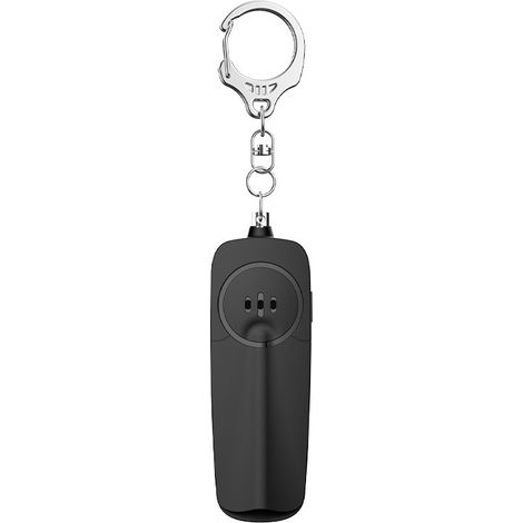 Alarme de sécurité personnelle avec lumière LED - Alarme puissante de 130 dB, porte-clés noir alimenté par piles AAA (1/5)
