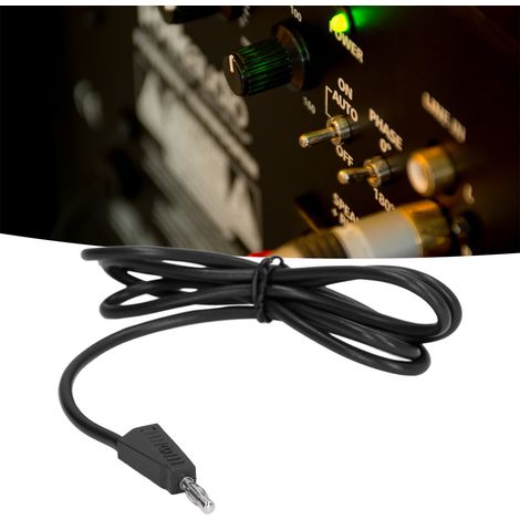 J.70009 Testkabel mit 4 mm Bananensteckern (männlich), verlängerbares Kabel mit 4 mm Bananensteckern und schwarzem Anschlussdraht. (1/5)