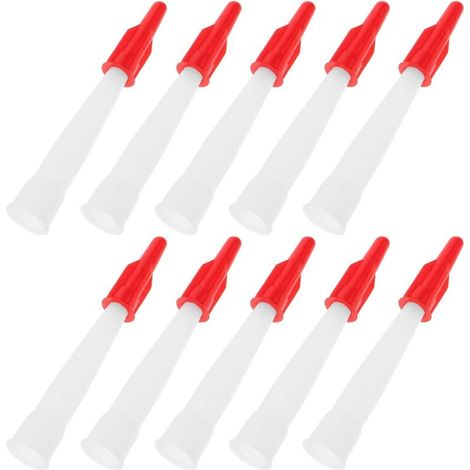 10 Embouts de Calfeutrage en Plastique et Silicone Robustes Capuchon Rouge Outil de Finition pour Mastic Kit de Buses Remplaçables pour Application Uniforme Usage Professionnel (1/4)