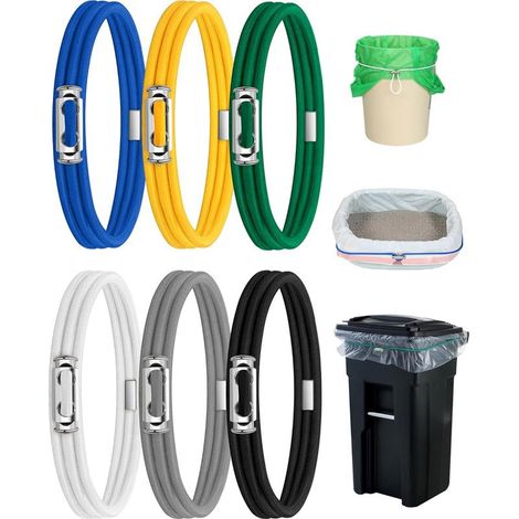 Bandes de poubelle réglables, adaptées aux poubelles de 8 à 33 gallons, bandes multifonctions, bandes de bac à litière pour tables de cuisine, pique-niques et fêtes (1/5)