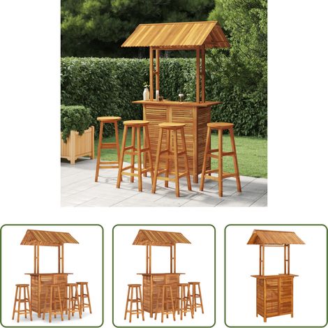 Gartenmöbel - 5-tlg. Gartenbar-Set Massivholz Akazie (1/5)