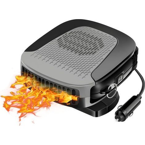 Portable car heater and defroster, 150W windshield defroster, 360° rotating defroster, grey (1/4)