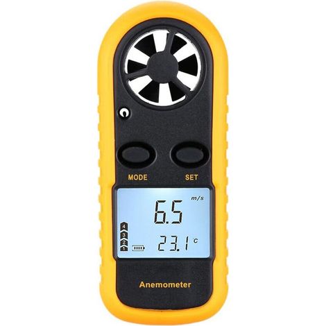 Mini LCD Digital Anemometer Wind Speed Temperature Air Speed Measurement with Backlight - INHHUB (1/4)