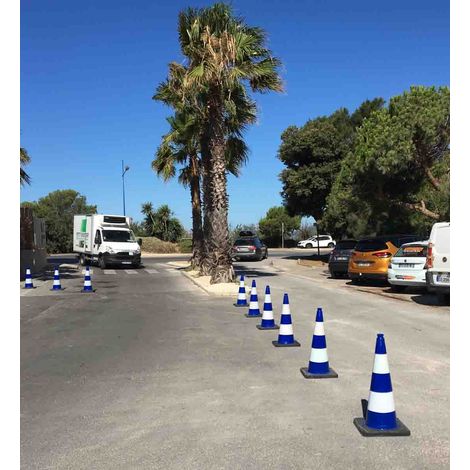 Cône de sécurité, Bleu, Hauteur de 90 cm ( Prix pour 1 ) (1/2)