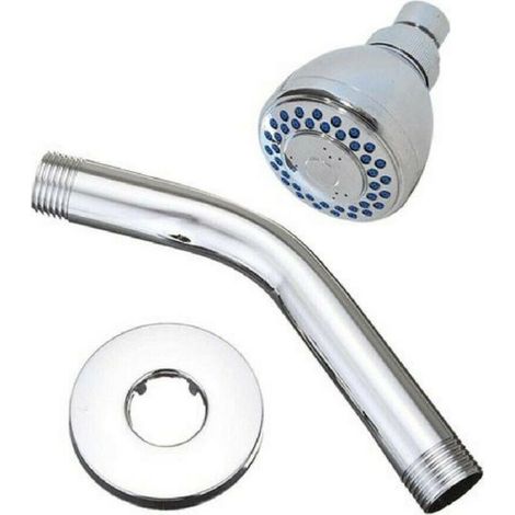 Cleafe - Soffione Doccia A Muro Doccetta Fissa Effetto Pioggia A Getti Braccio 15cm 69278 - (1/2)
