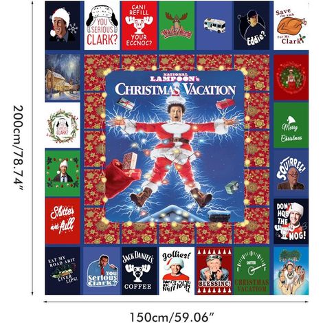 Couverture de Noël 150 x 200 cm en flanelle douce, chaude et confortable, idéale pour canapé, lit, chambre d'enfant ou salon. Cadeau parfait. (1/5)