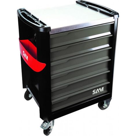 Sam Outillage – Servante d'atelier roulante en acier galvanisé 6 tiroirs – Longueur 510mm – Largeur 834mm – Hauteur 1m – Charge maximale 300kg