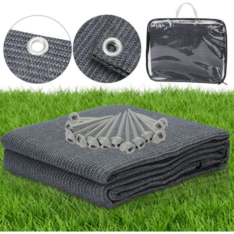 SWANEW Stuoia per tenda da campeggio, Stuoia per tenda da campeggio, Stuoia per tenda da campeggio, Telo da terra per caravan 400x400CM,Grigio (1/5)
