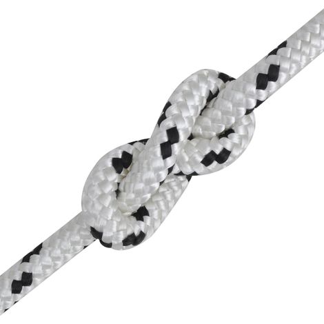 Corde de bateau tressée Polyester 10 mm 250 m Blanc