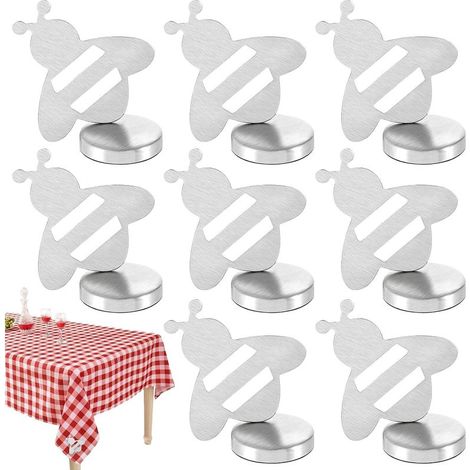 8er-Pack Outdoor-Tischdecken (Bienenmotiv), robuste magnetische Tischdeckenclips aus Edelstahl für Familienpicknicks im Freien (1/4)